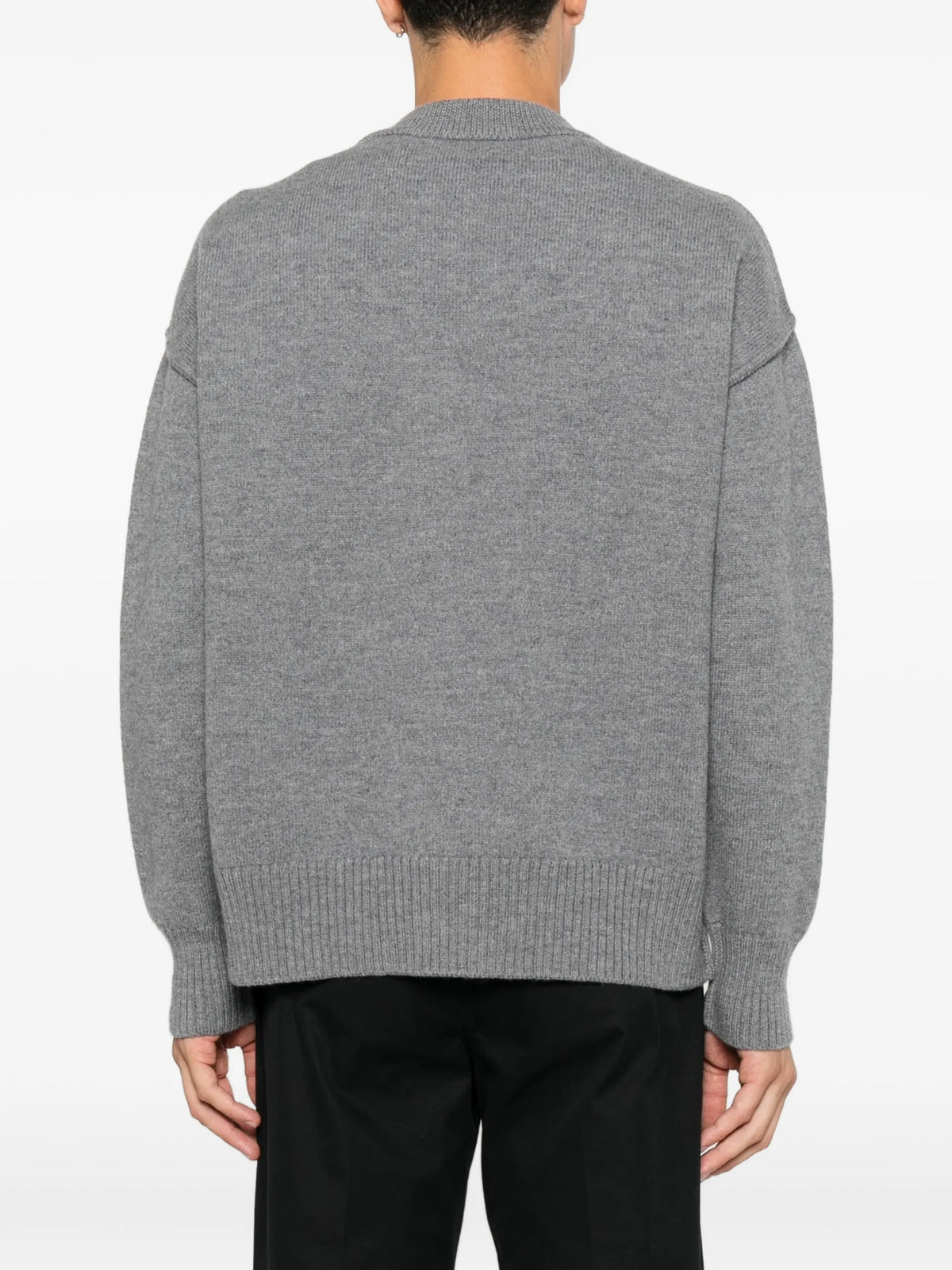 AMI Paris Ami de Coeur V-neck cardigan coloris Grey - vue 4