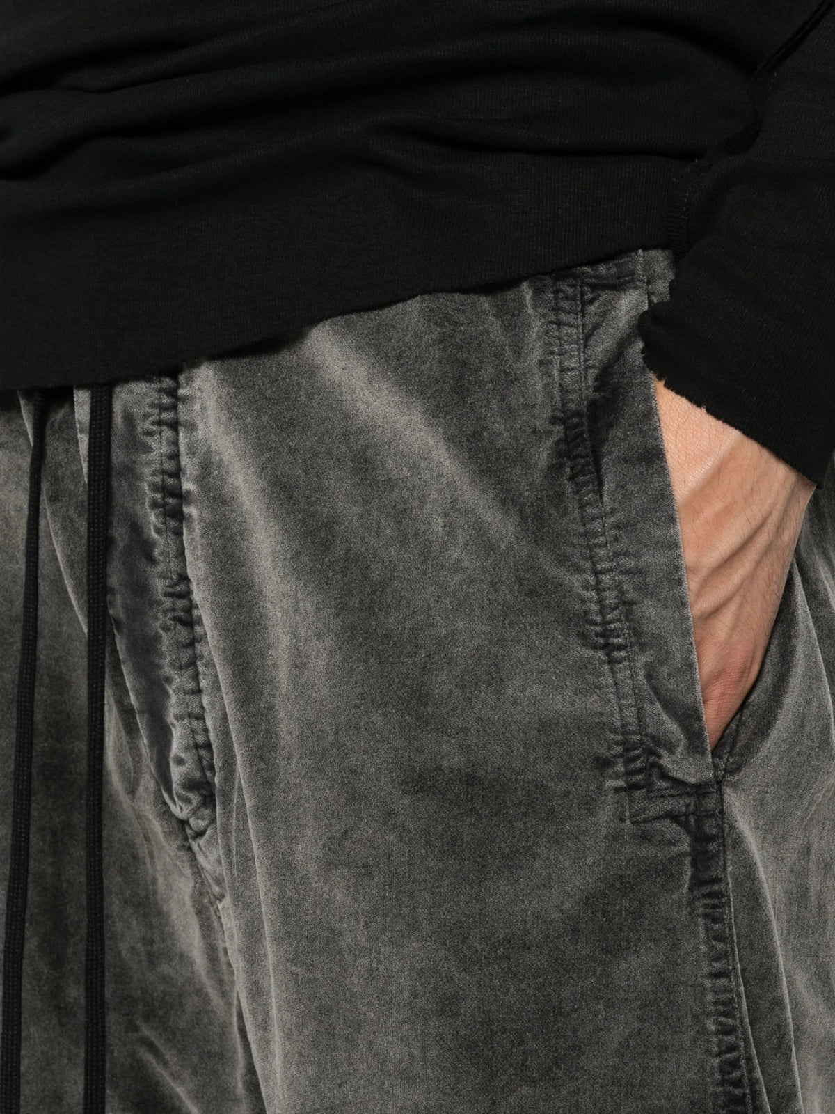 Thom Krom faded-effect drawstring trousers coloris Grey - vue 5
