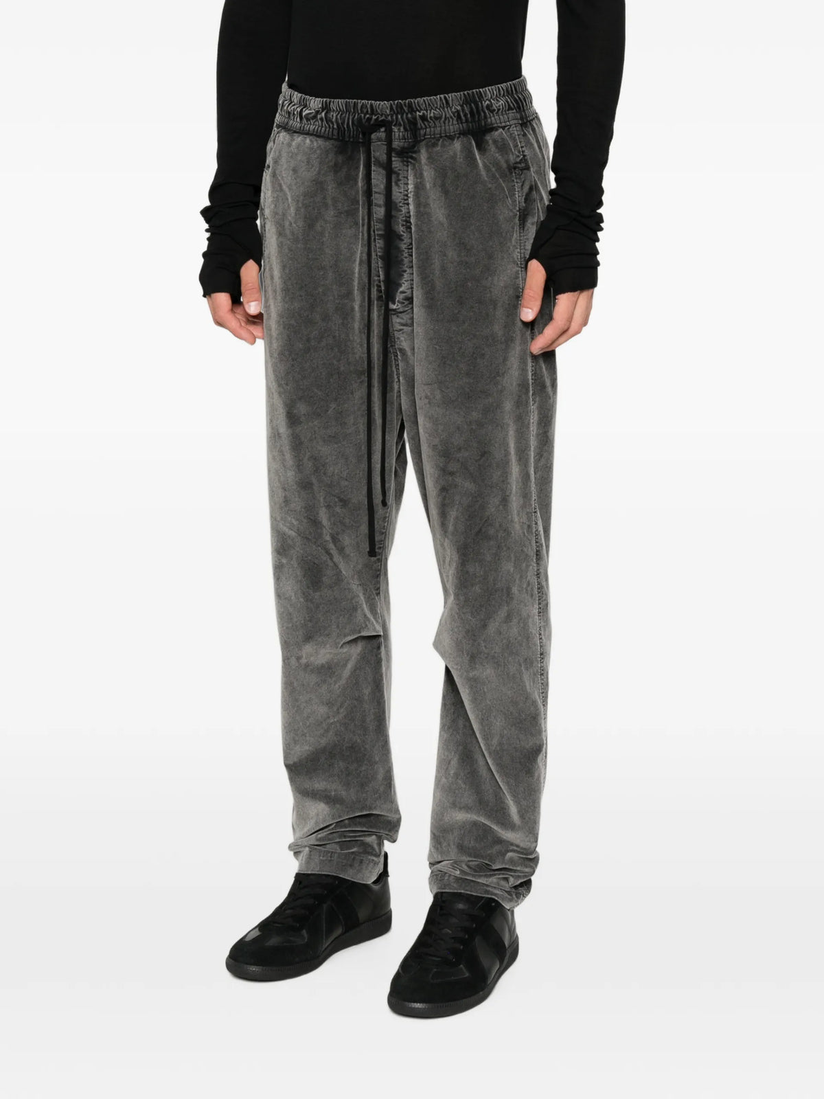 Thom Krom faded-effect drawstring trousers coloris Grey - vue 3