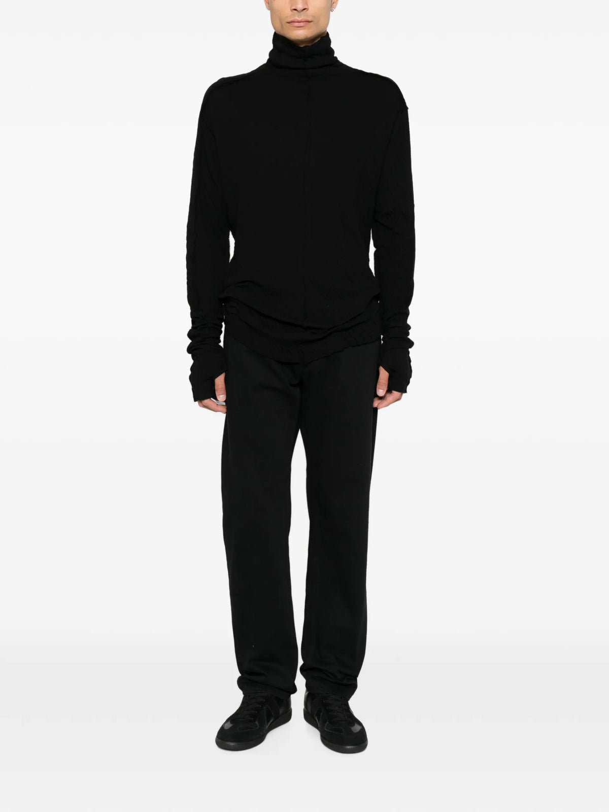 Thom Krom high-neck raw-edge jumper coloris Black - vue 2