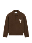AMI Paris brown alpaca polo coloris Brown