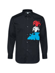 Comme Des Garçons Shirt graphic-print cotton shirt coloris Black