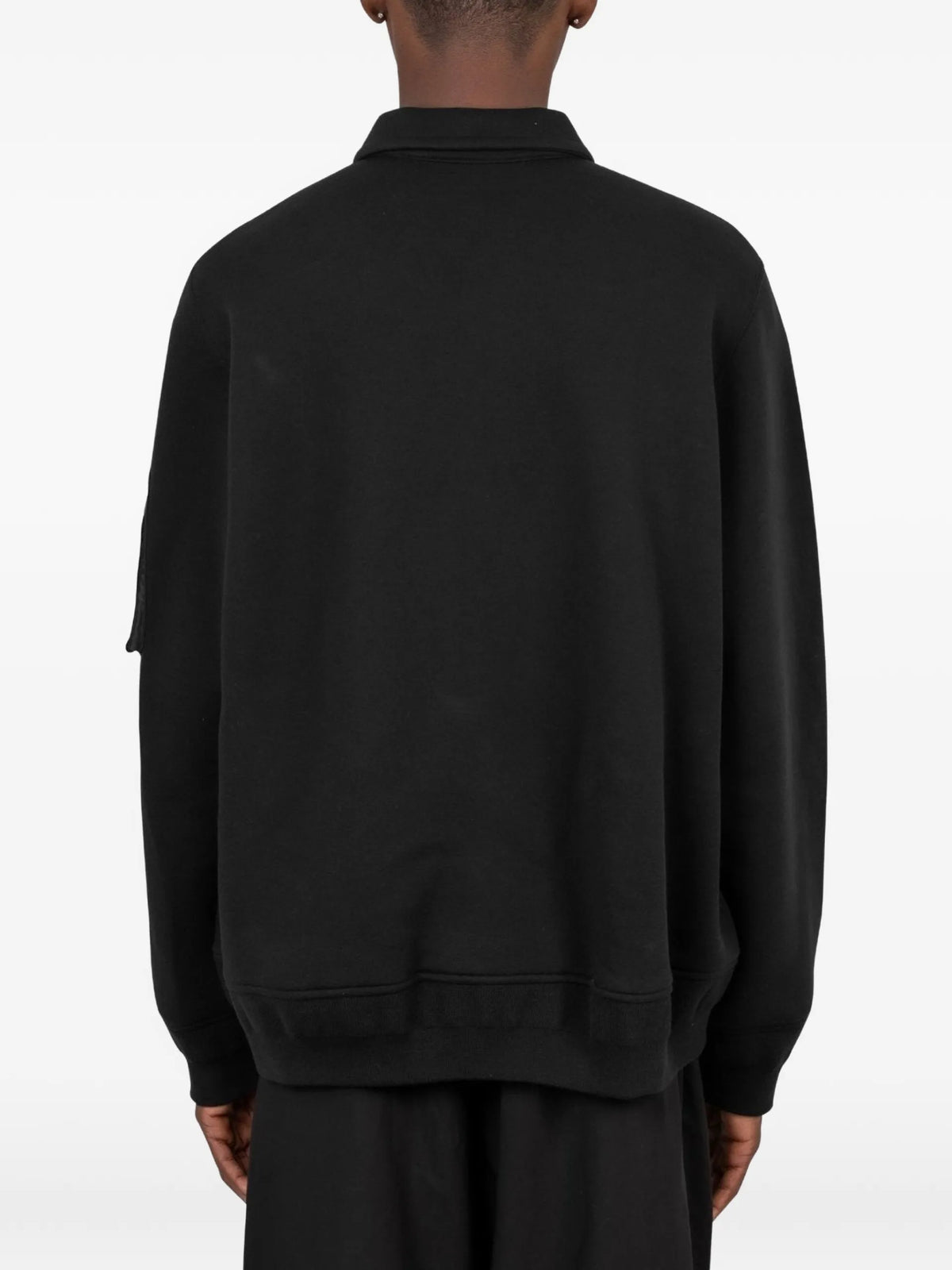 sacai quarter-zip utility polo shirt coloris Black - vue 3