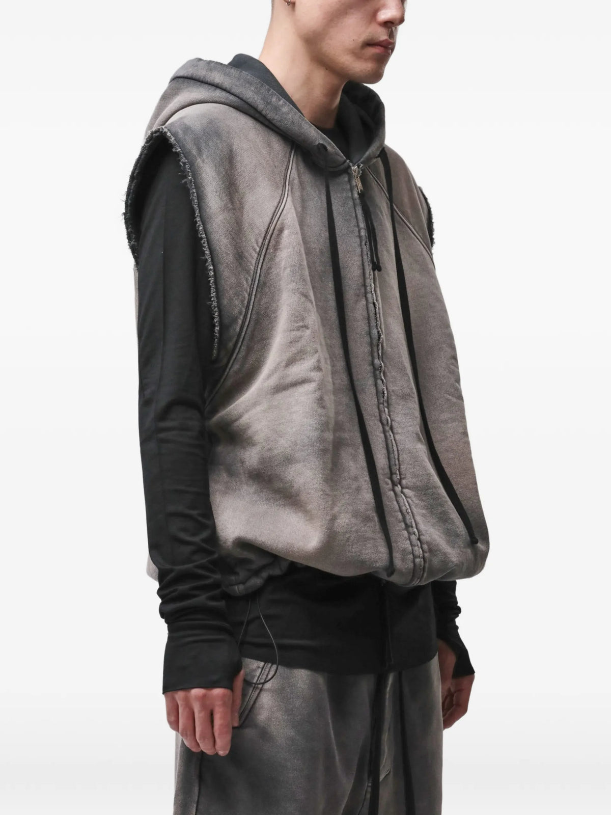 Thom Krom Stone-wash Hooded Vest