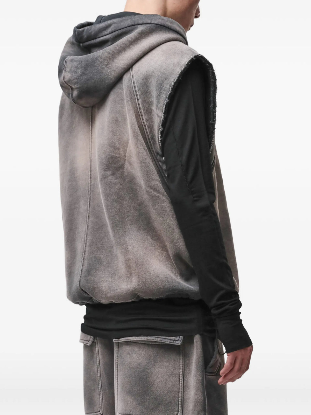 Thom Krom stone-wash hooded vest coloris Grey - vue 3