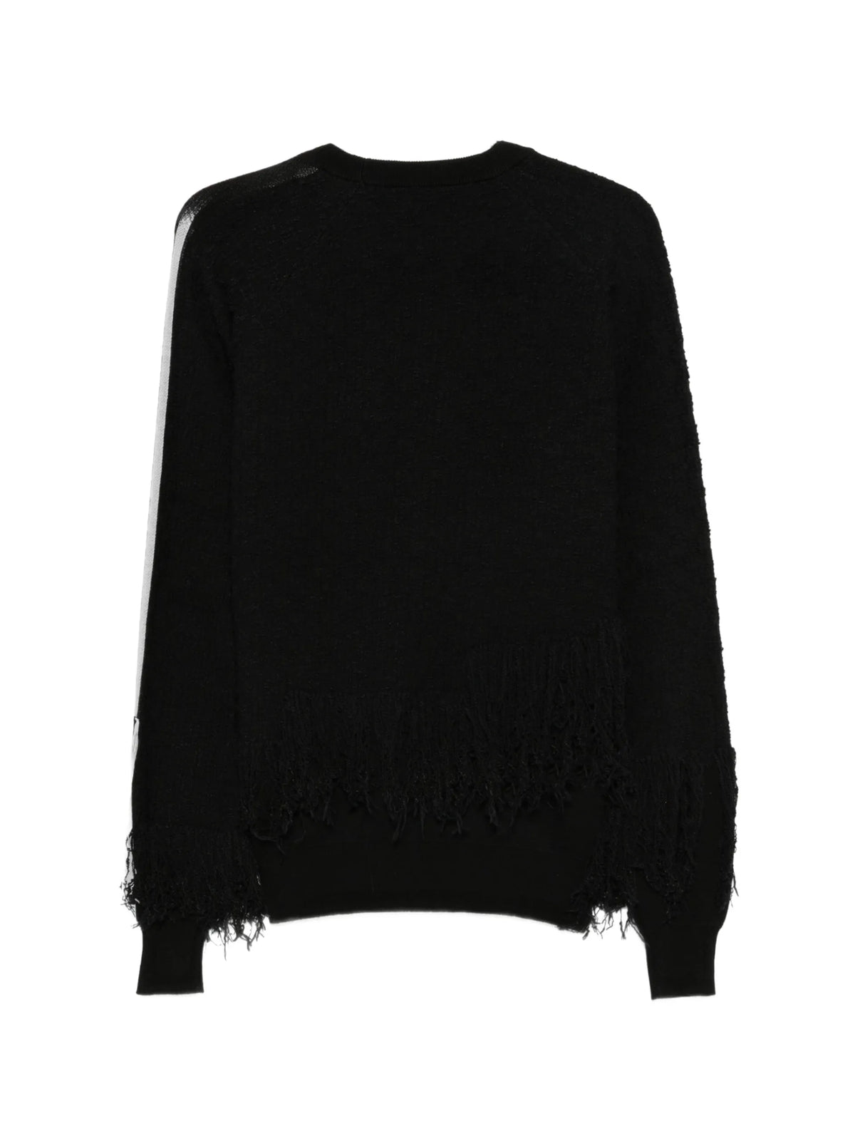 Y-3 fringed-detail side-stripe sweatshirt coloris Black - vue 2