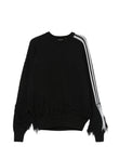 Y-3 fringed-detail side-stripe sweatshirt coloris Black