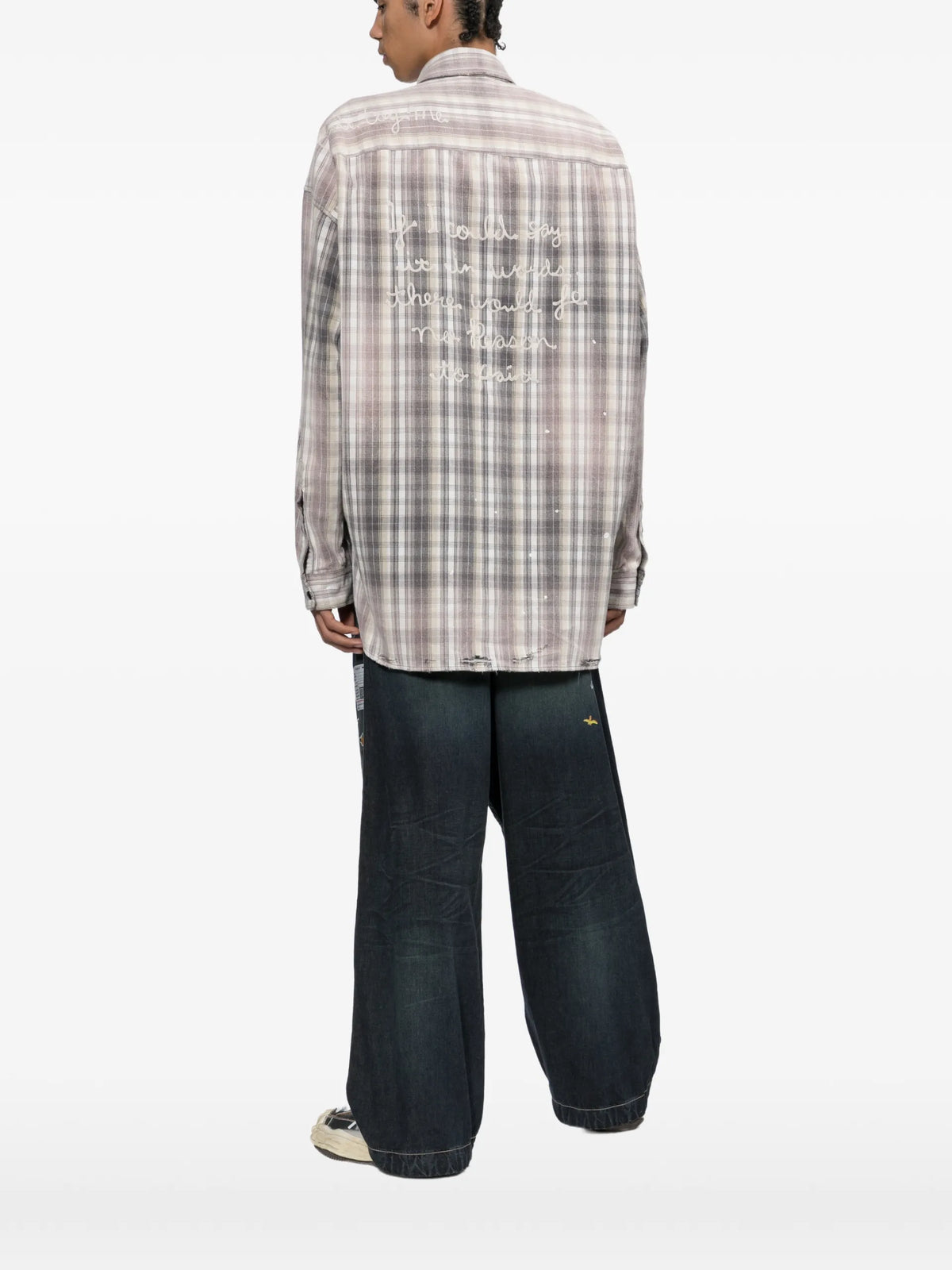 Maison MIHARA YASUHIRO vintage like checked shirt coloris Black - vue 4