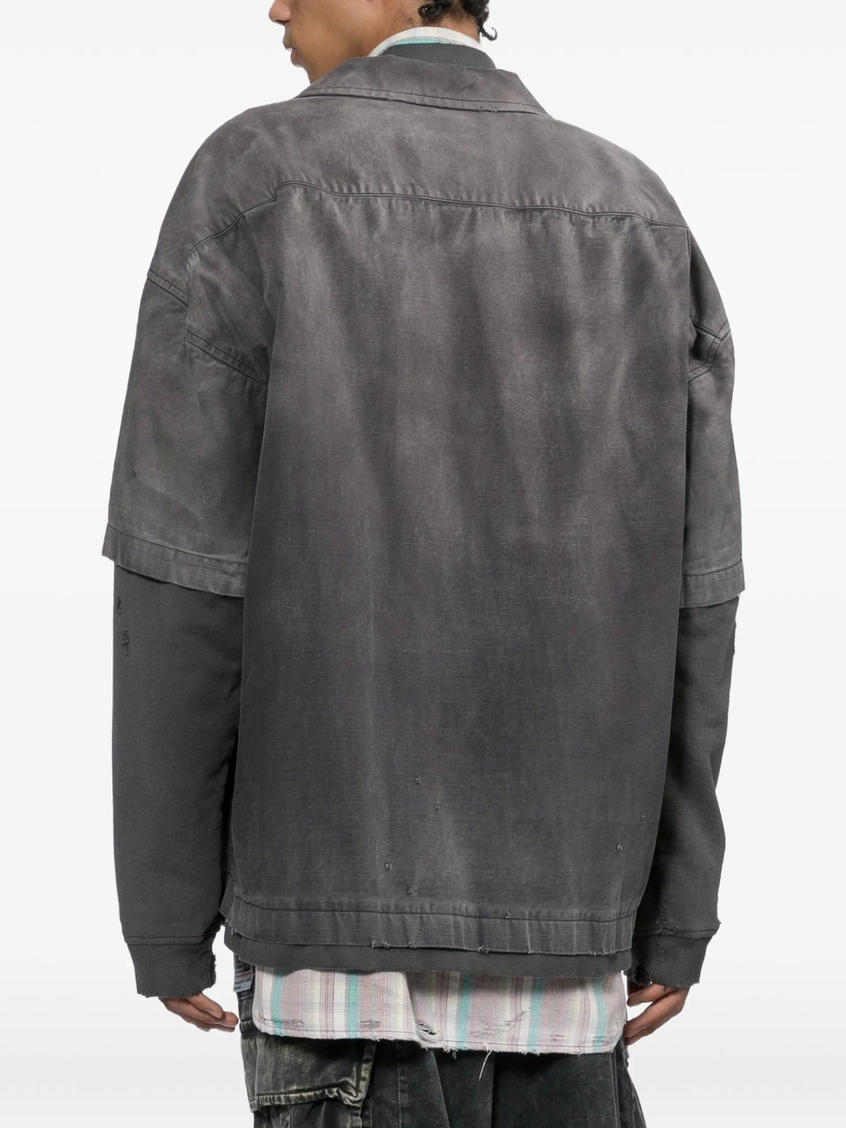 Maison MIHARA YASUHIRO sweat layered work shirt coloris Black - vue 4