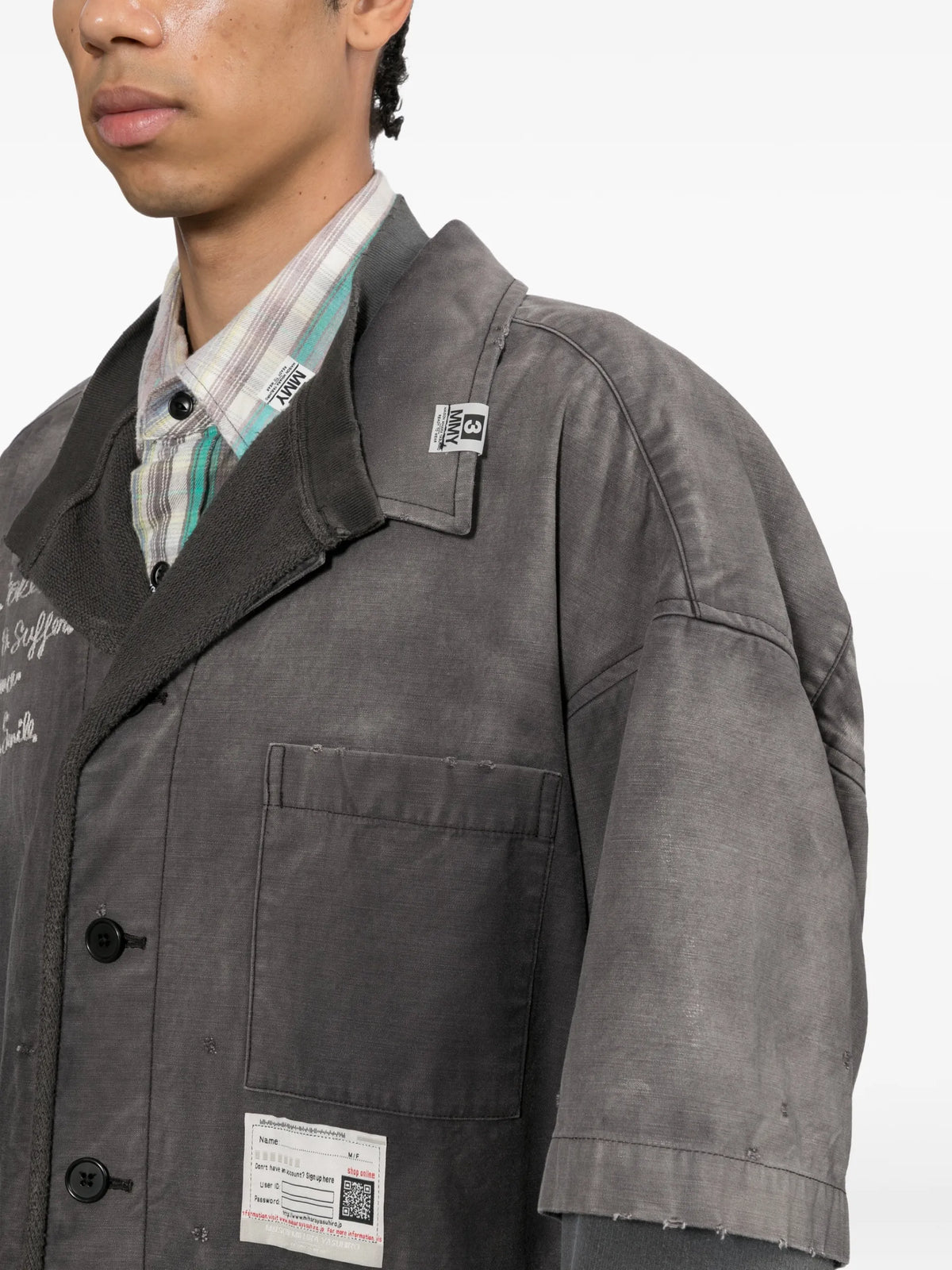 Maison MIHARA YASUHIRO sweat layered work shirt coloris Black - vue 5