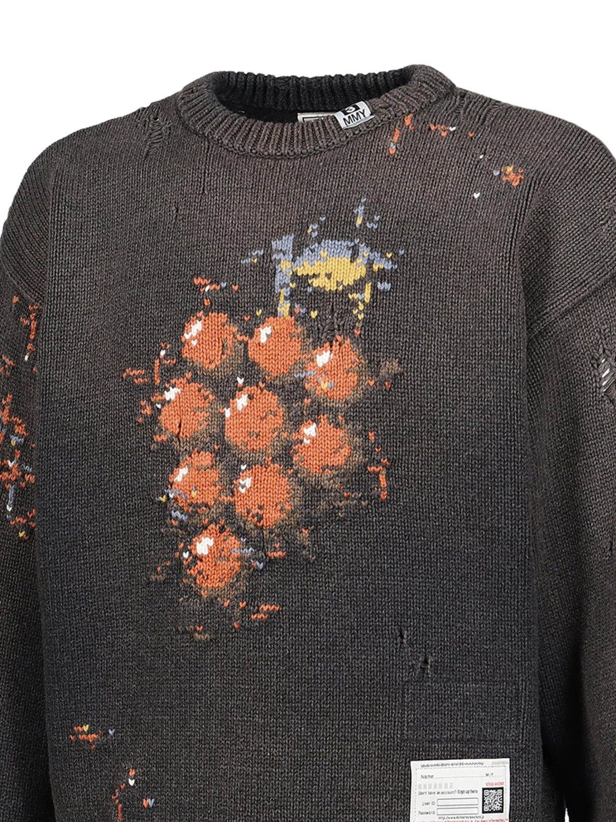 Maison MIHARA YASUHIRO grape jacquard knit sweater coloris Grey - vue 4