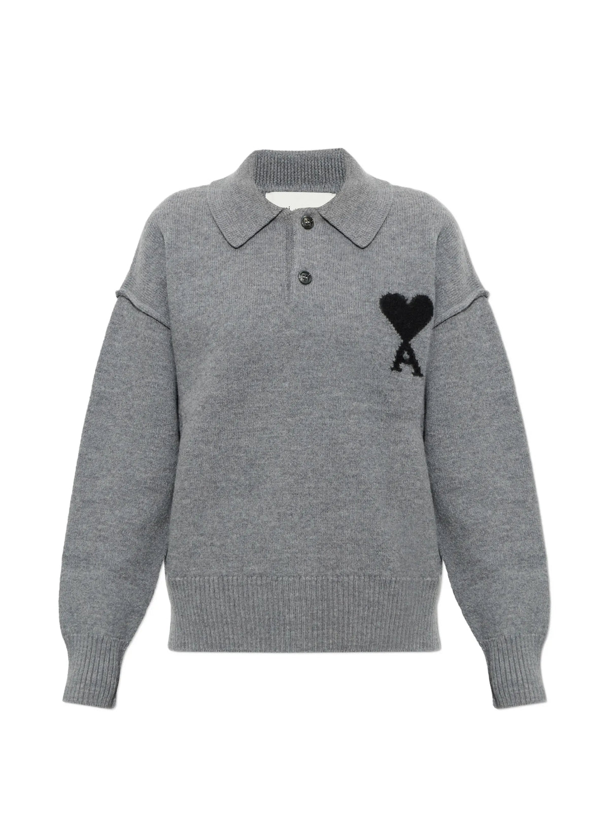 AMI Paris Ami de Coeur polo top coloris Grey