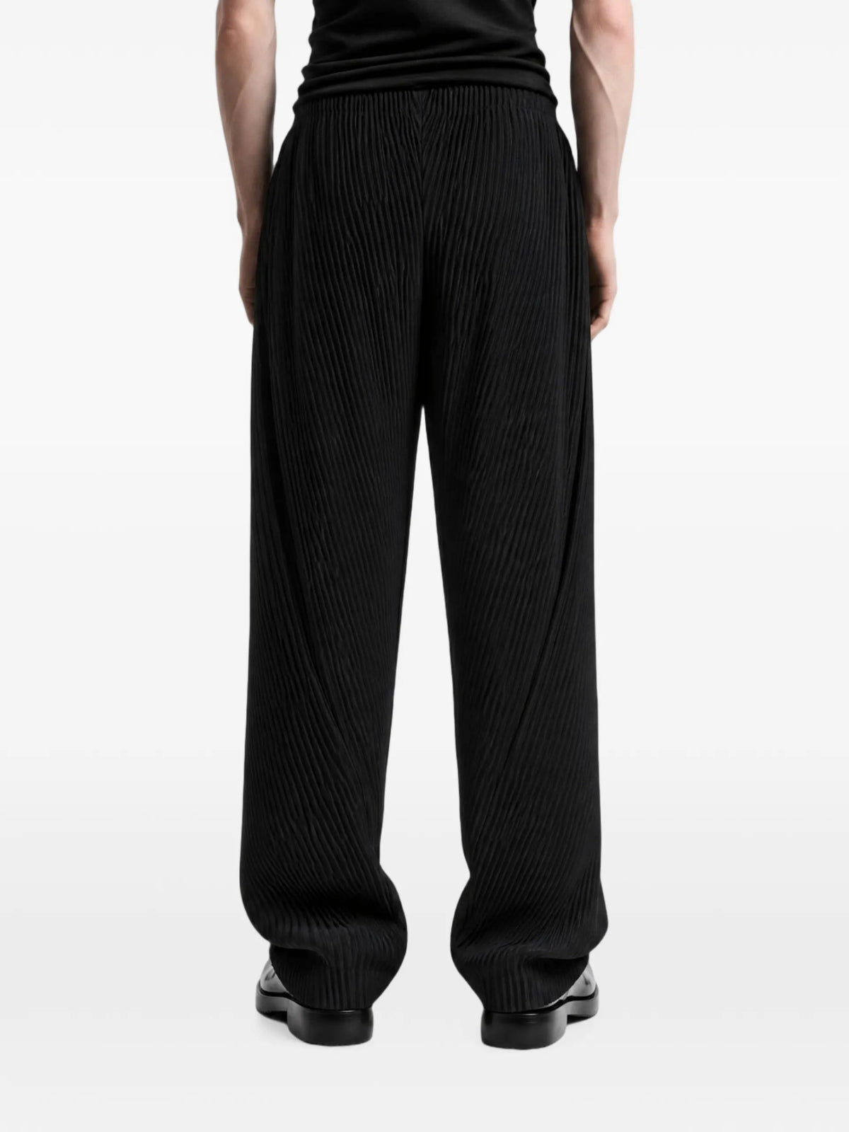 Homme Plissé Issey Miyake Slash pleated straight-leg trousers coloris Black - vue 3