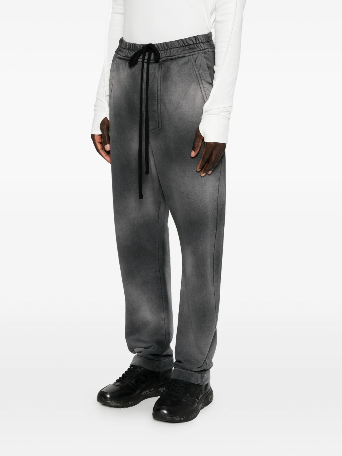 Thom Krom stone-wash drawstring track pants coloris Grey - vue 3
