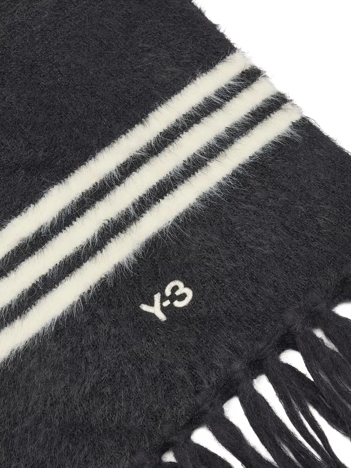 Y-3 Stripe-detail Fringed Scarf