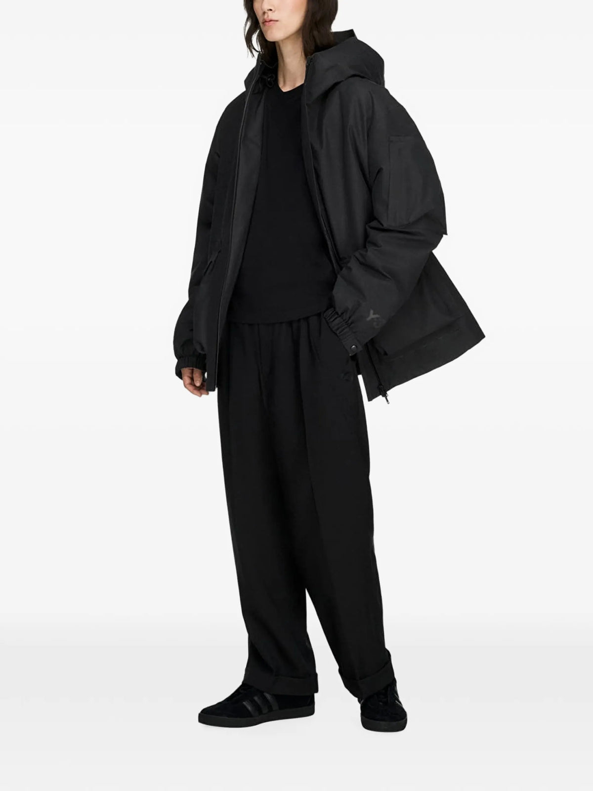 Y-3 GTX padded hooded jacket coloris Black - vue 3