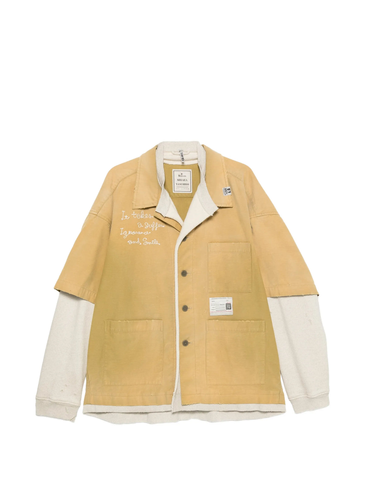 Maison MIHARA YASUHIRO layered-design embroidered jacket coloris Yellow