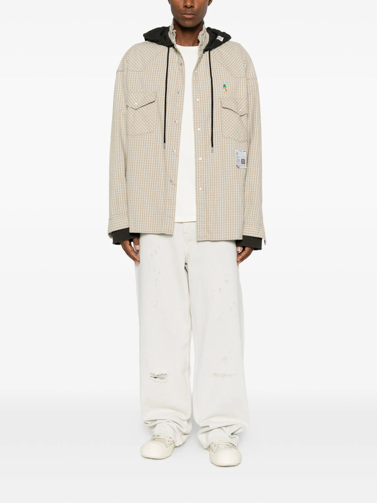Maison MIHARA YASUHIRO Check-pattern Hooded Shirt Jacket