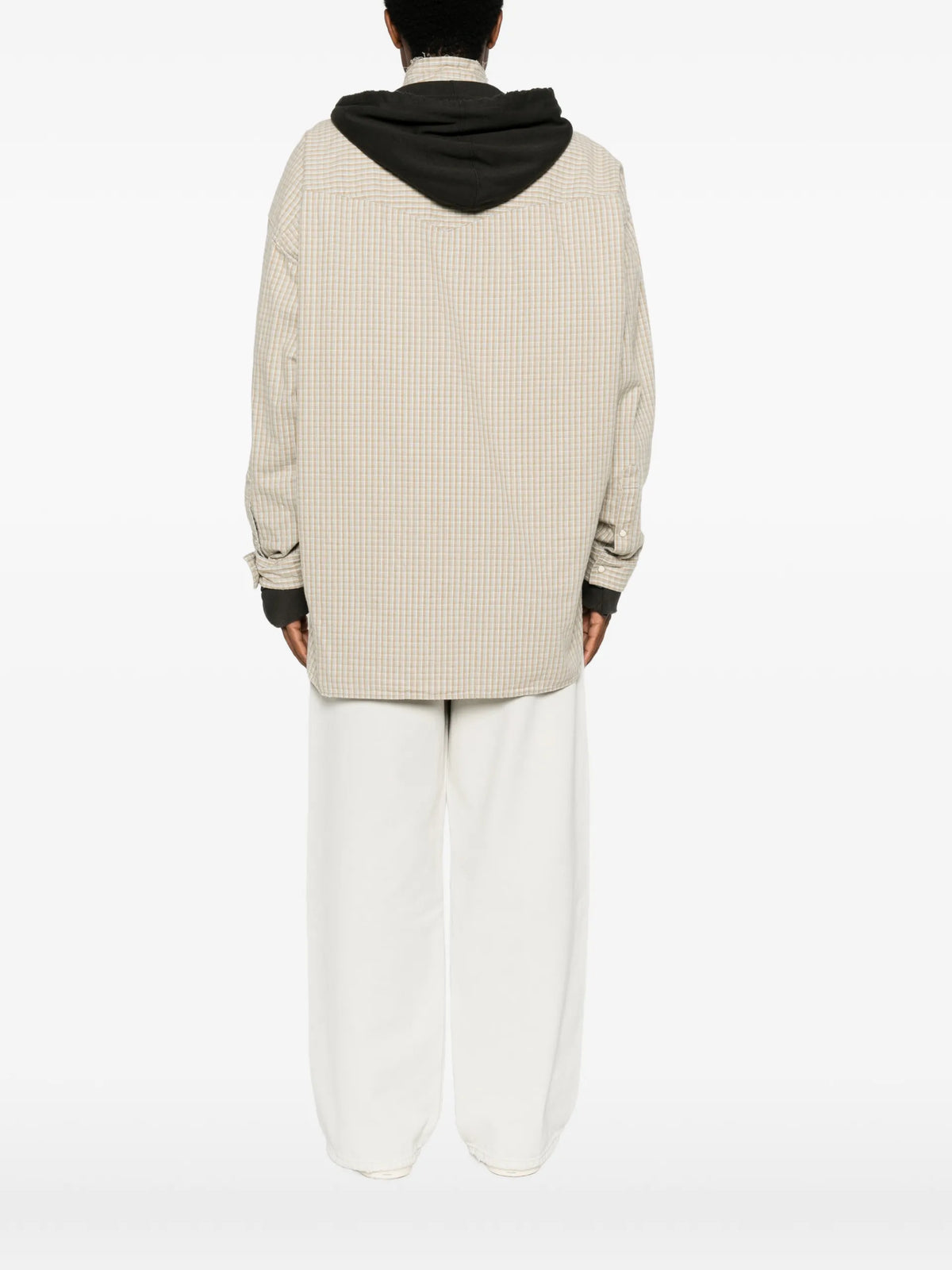 Maison MIHARA YASUHIRO check-pattern hooded shirt jacket coloris Neutrals - vue 4