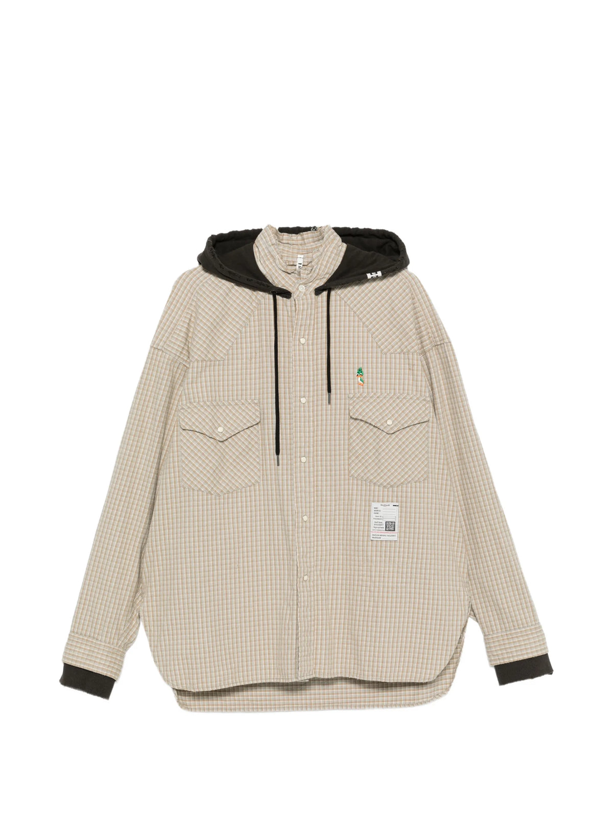 Maison MIHARA YASUHIRO check-pattern hooded shirt jacket coloris Neutrals
