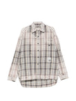 Maison MIHARA YASUHIRO distressed-effect checked-pattern shirt coloris Grey