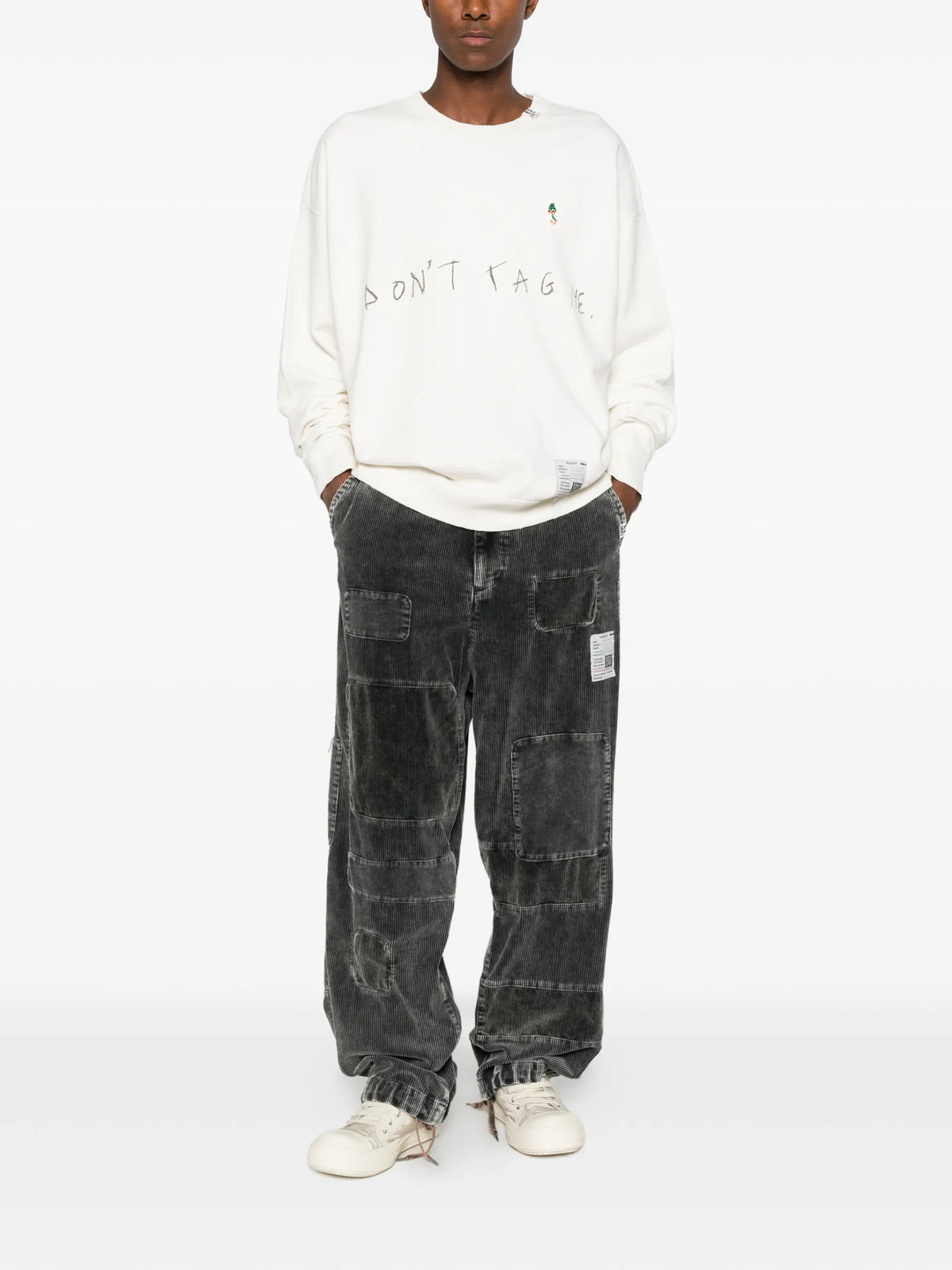 Maison MIHARA YASUHIRO patchwork corduroy trousers coloris Grey - vue 2
