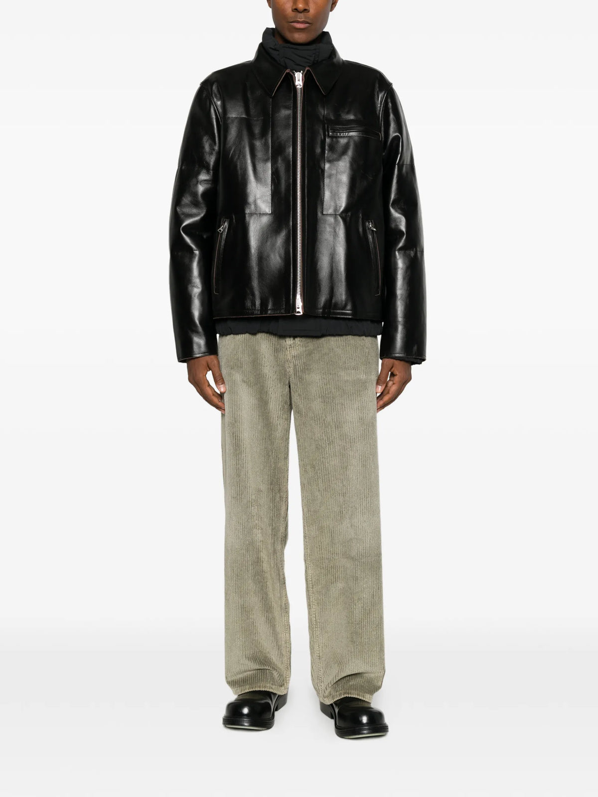 Sacai Leather Panelled Jacket