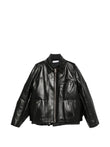 sacai leather panelled jacket coloris Black